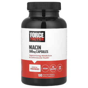 Force Factor, Ниацин, 500 мг, 100 растительных капсул (Товар снят с продажи) 