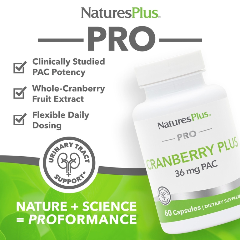 NaturesPlus, PRO Cranberry Plus, 60 капсул (350 мг на капсулу)