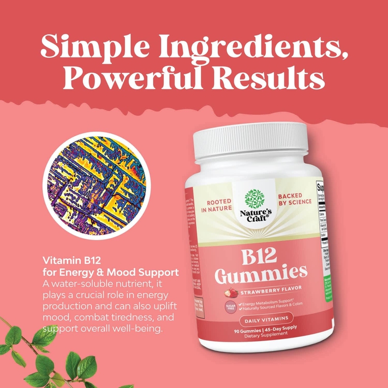Nature's Craft, B12 жевательные мармеладки, клубника, 90 жевательных таблеток (Товар снят с продажи) 