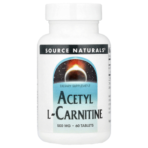 Source Naturals, ацетил-L-карнитин, 500 мг, 60 таблеток