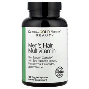 California Gold Nutrition, Beauty, мужские мультивитамины для волос, 120 растительных капсул