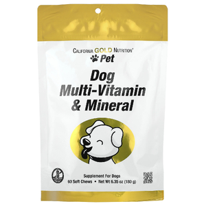 California Gold Nutrition, Pet, мультивитамины и минералы для собак, 60 жевательных таблеток, 180 г (6,35 унции)