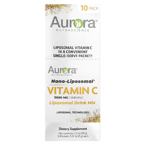 Aurora Nutrascience, Nano-Liposomal®, витамин C, смесь для липосомальных напитков, 10 пакетиков по 9 г (0,32 унции)