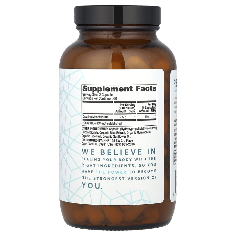 Dr. Mercola, Моногидрат креатина, 120 капсул (1,25 г в 1 капсуле)