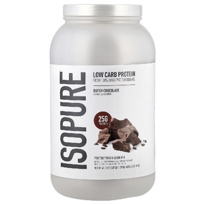 Isopure, протеиновый порошок с низким содержанием углеводов, голландский шоколад, 1,39 кг (3,07 фунта)