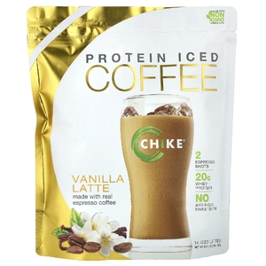 Chike Nutrition, Протеиновый кофе со льдом, ванильный латте, 462 г (16,3 унции)