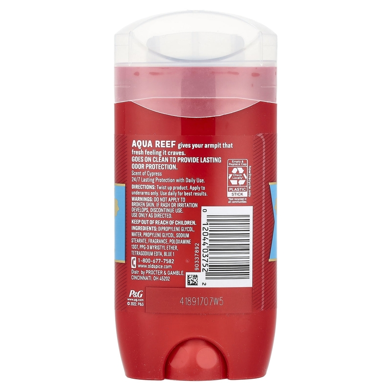 Old Spice, Aqua Reef, дезодорант, кипарис, 85 г (3 унции)