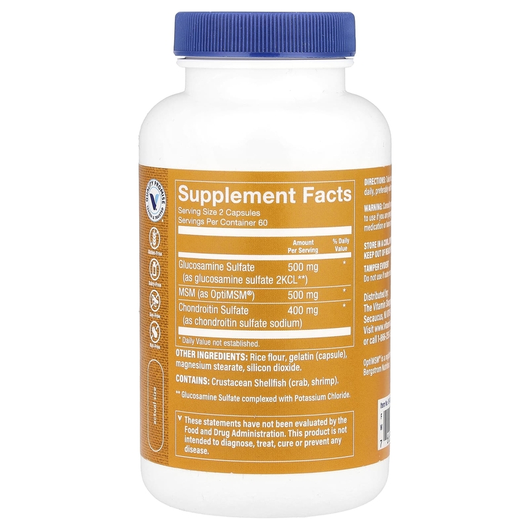 The Vitamin Shoppe, Глюкозамин и хондроитин МСМ, 120 капсул (Товар снят с продажи) 
