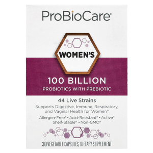 ProBioCare, Пробиотики для женщин с пребиотиками, 100 млрд, 30 растительных капсул