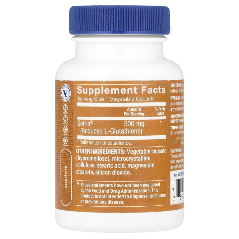 The Vitamin Shoppe, Восстановленный глутатион, 500 мг, 60 растительных капсул