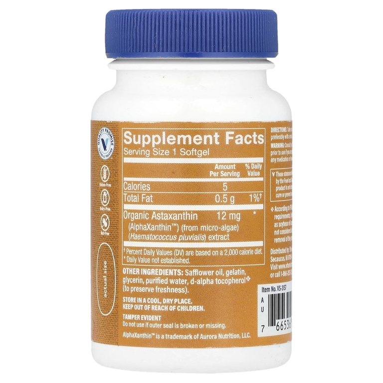 The Vitamin Shoppe, астаксантин, 12 мг, 60 мягких таблеток