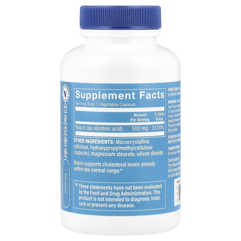 The Vitamin Shoppe, Ниацин, 500 мг, 100 растительных капсул