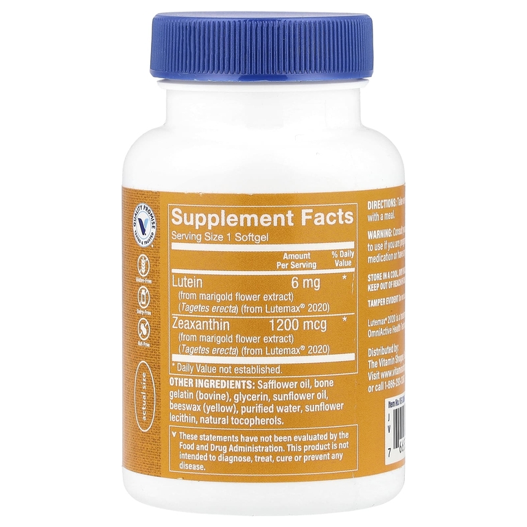 The Vitamin Shoppe, Лютеин, 6 мг, 120 мягких таблеток (Товар снят с продажи) 