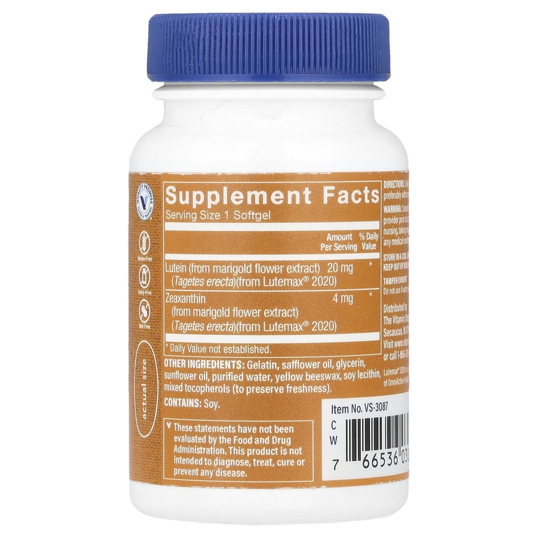 The Vitamin Shoppe, лютеин, 20 мг, 60 капсул