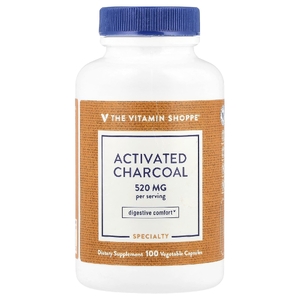 The Vitamin Shoppe, активированный уголь, 100 растительных капсул (260 мг в 1 капсуле)