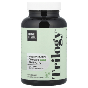 Vibrant Health, Trilogy ™, комплексная добавка 3 в 1 для ежедневного приема, веганский продукт, 60 капсул