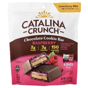 Catalina Crunch, Шоколадное печенье, малиновое, 4 батончика, 33 г (1,16 унции)