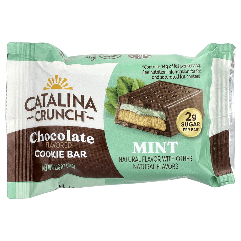 Catalina Crunch, Шоколадное печенье, мята, 4 плитки, 33 г (1,16 унции)