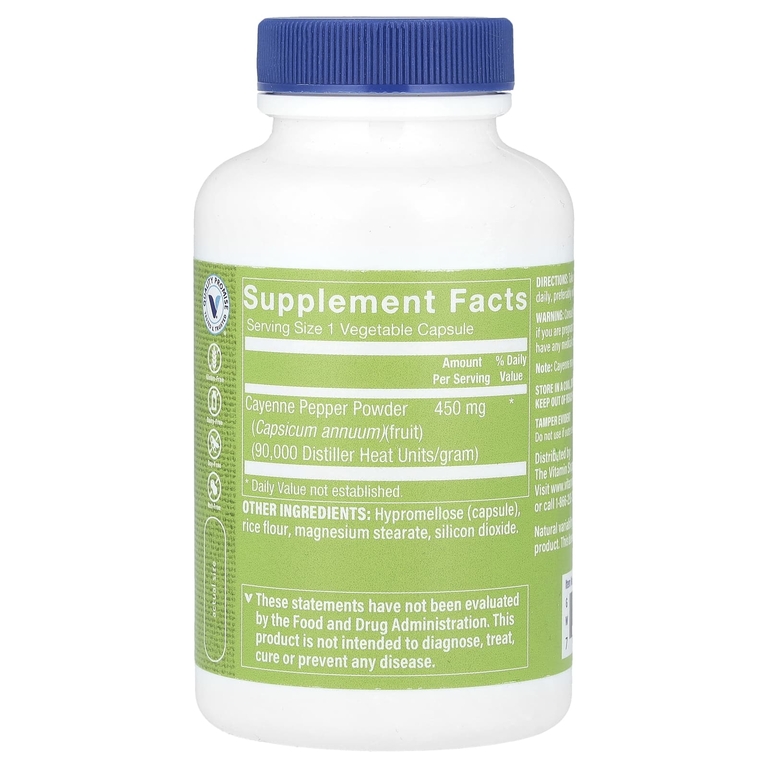 The Vitamin Shoppe, Кайенский перец, 100 растительных капсул (450 мг на капсулу)