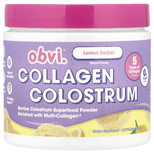 Obvi, Collagen Colostrum, лимонный сорбет, 107,5 г (3,8 унции)
