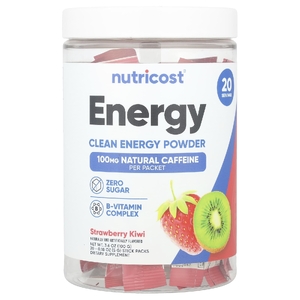 Nutricost, Energy, Clean Energy, порошок, клубника и киви, 20 пакетиков по 5 г (0,18 унции) (Товар снят с продажи) 