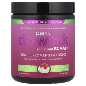 Perk Energy, Do Work, All Natural BCAA +, малиновый и ванильный крем, 360 г (Товар снят с продажи) 