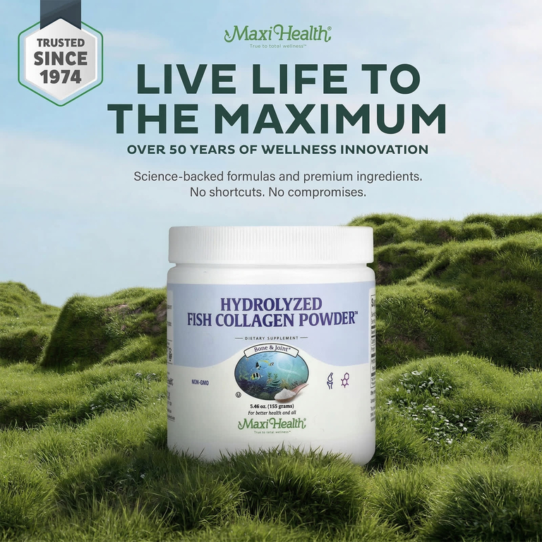 Maxi Health, Hydrolyzed, порошок из рыбьего коллагена ™, 155 г (5,46 унции)
