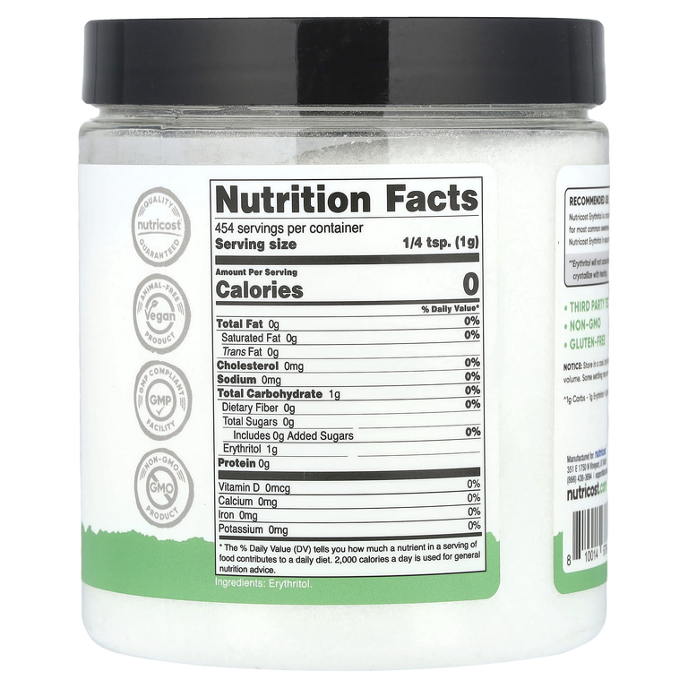 Nutricost, Pantry, эритритол, 454 г (16 унций)