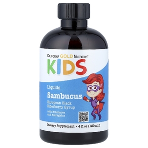 California Gold Nutrition, Sambucus, сироп из бузины для детей, 120 мл (4 жидк. унции)