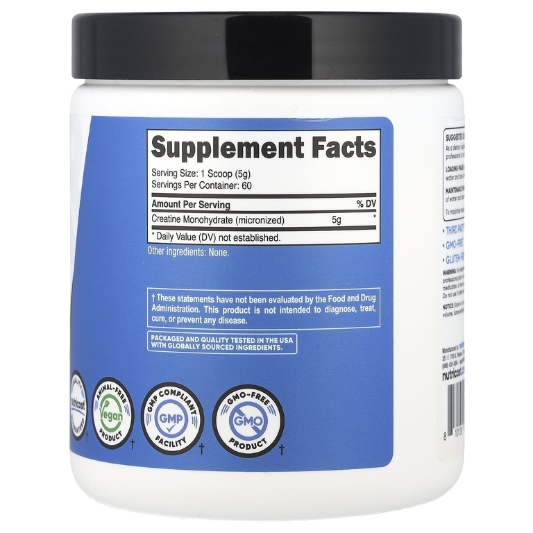 Nutricost, Performance, моногидрат креатина, без добавок, 300 г (10,7 унции)