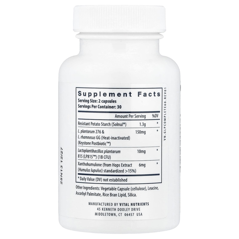 Vital Nutrients, GLP-1 Complete, 60 веганских капсул