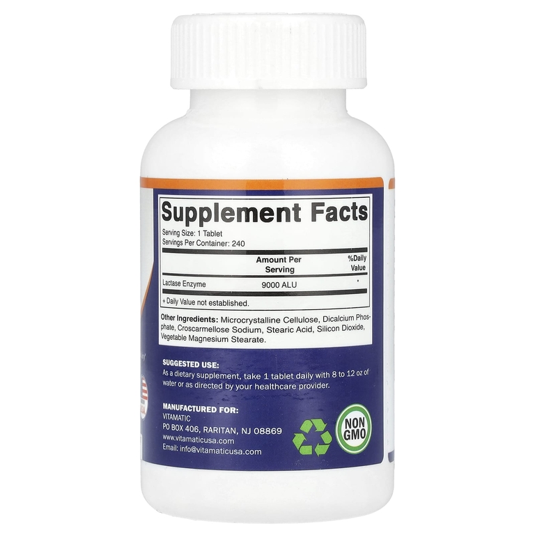 Vitamatic, Фермент лактаза, 9000 FCC, 240 таблеток