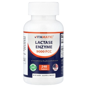 Vitamatic, Фермент лактаза, 9000 FCC, 240 таблеток