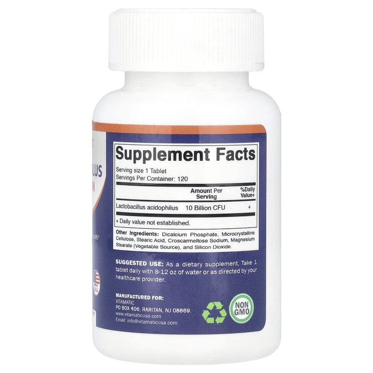 Vitamatic, Acidophilus, 10 млрд КОЕ, 120 таблеток