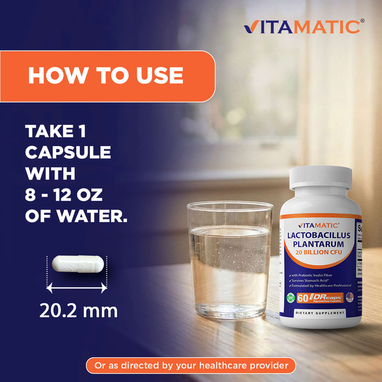 Vitamatic, Lactobacillus plantarum, 60 капсул с гипромеллозой DRcaps®