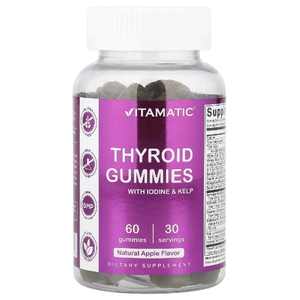 Vitamatic, Жевательные таблетки для щитовидной железы с йодом и водорослями, яблоко, 60 жевательных таблеток