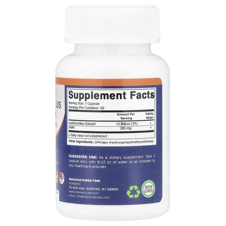 Vitamatic, Lactobacillus Gasseri, 60 капсул с гипромеллозой DRcaps®