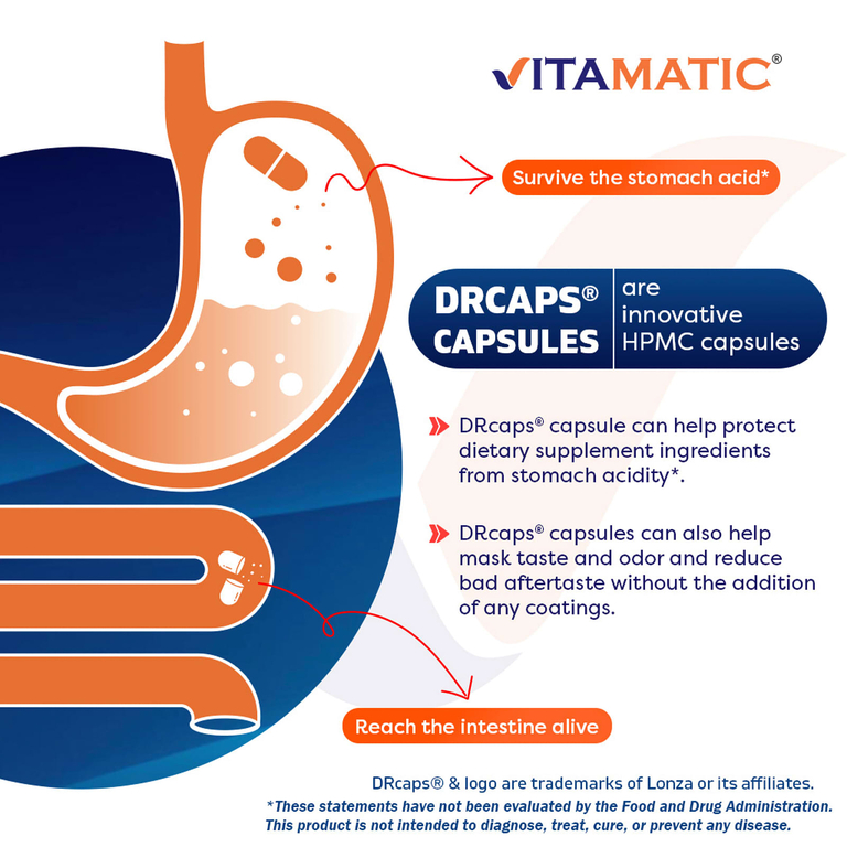 Vitamatic, бифидобактерии лонгум (Bifidobacterium Longum), 60 DRcaps®