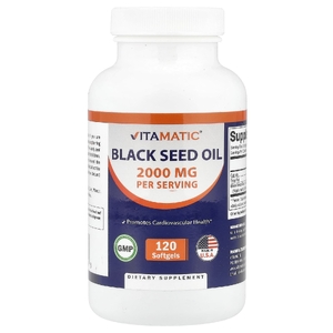 Vitamatic, Масло черного тмина, 120 капсул (1000 мг в каждой капсуле)