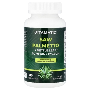 Vitamatic, Пальма сереноа + листья крапивы / тыква / пигеум, 180 растительных капсул