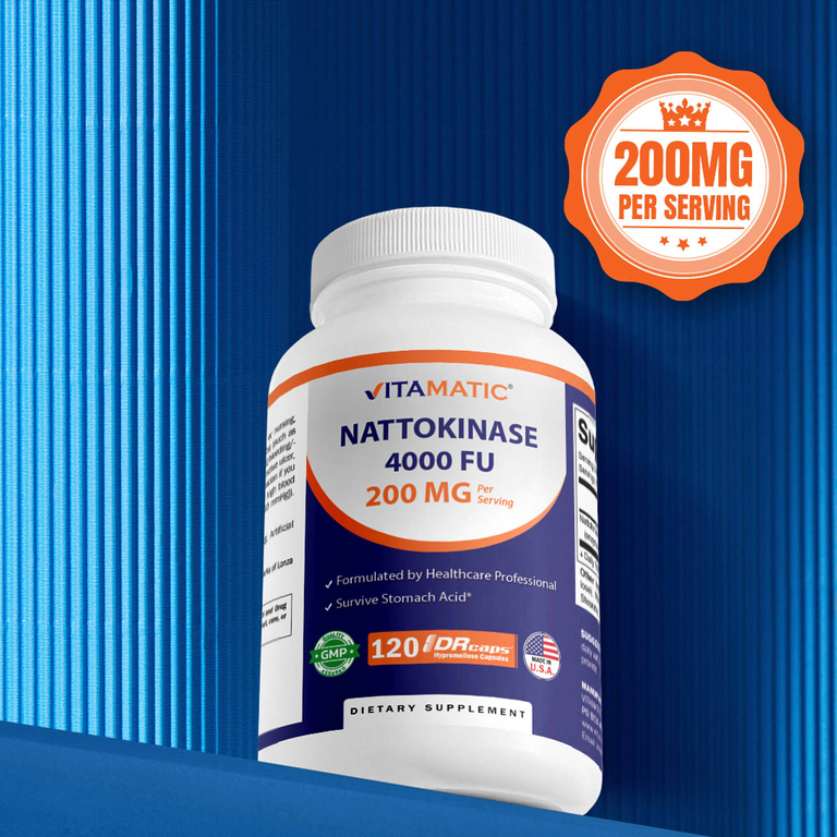 Vitamatic, наттокиназа, 120 DRcaps® (100 мг в 1 капсуле)