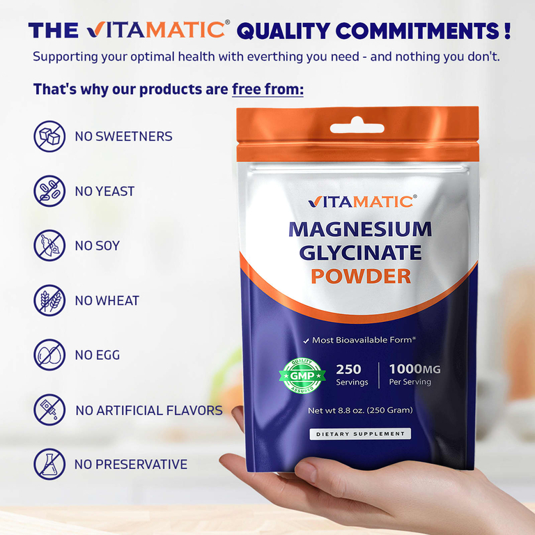 Vitamatic, глицинат магния в порошке, 250 г