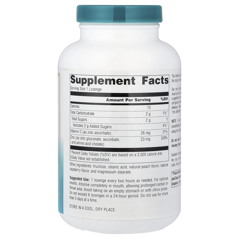 Source Naturals, Цинк, со вкусом персика и малины, 120 пастилок