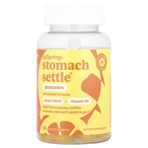 UpSpring, Stomach Settle®, жевательные таблетки с лимоном и имбирем, 50 веганских жевательных таблеток (Товар снят с продажи) 