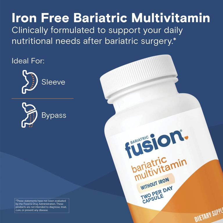 Bariatric Fusion, мультивитамины без железа, 60 капсул