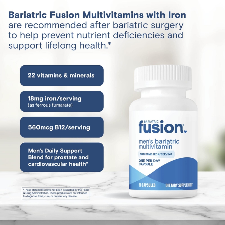 Bariatric Fusion, мультивитамины с железом для мужчин, 30 капсул
