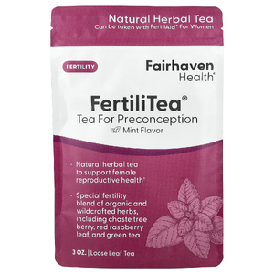 Fairhaven Health, листовой чай, для поддержки фертильности, вкус мяты, 3 унции