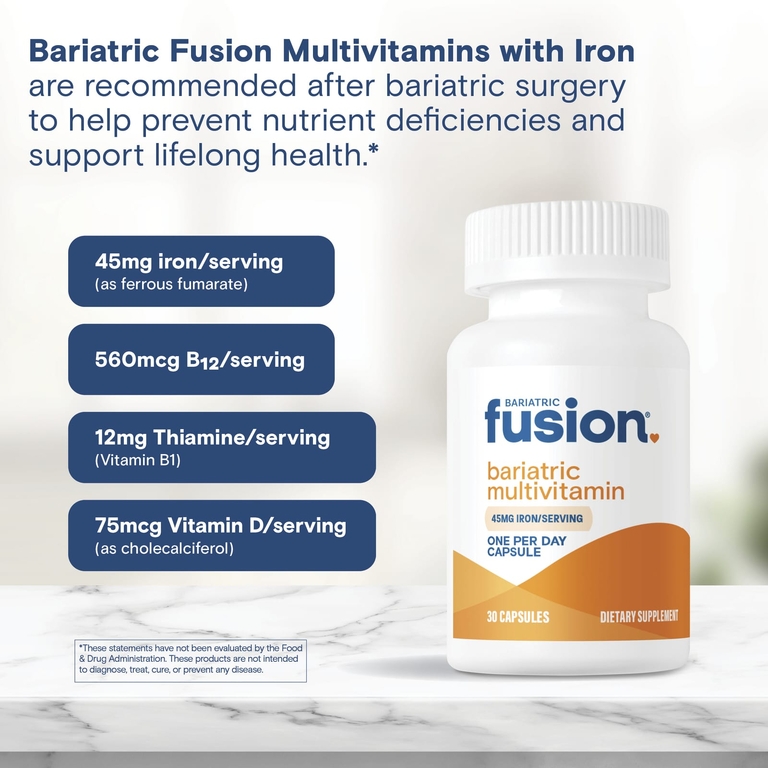 Bariatric Fusion, Мультивитамины с железом, 30 капсул
