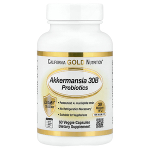 California Gold Nutrition, Akkermansia 30B, аккермансия, 60 вегетарианских капсул