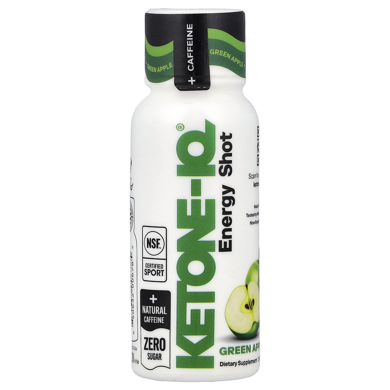 Ketone-IQ, Energy Shot, зеленое яблоко, 6 флаконов по 59 мл (2 жидк. унции)